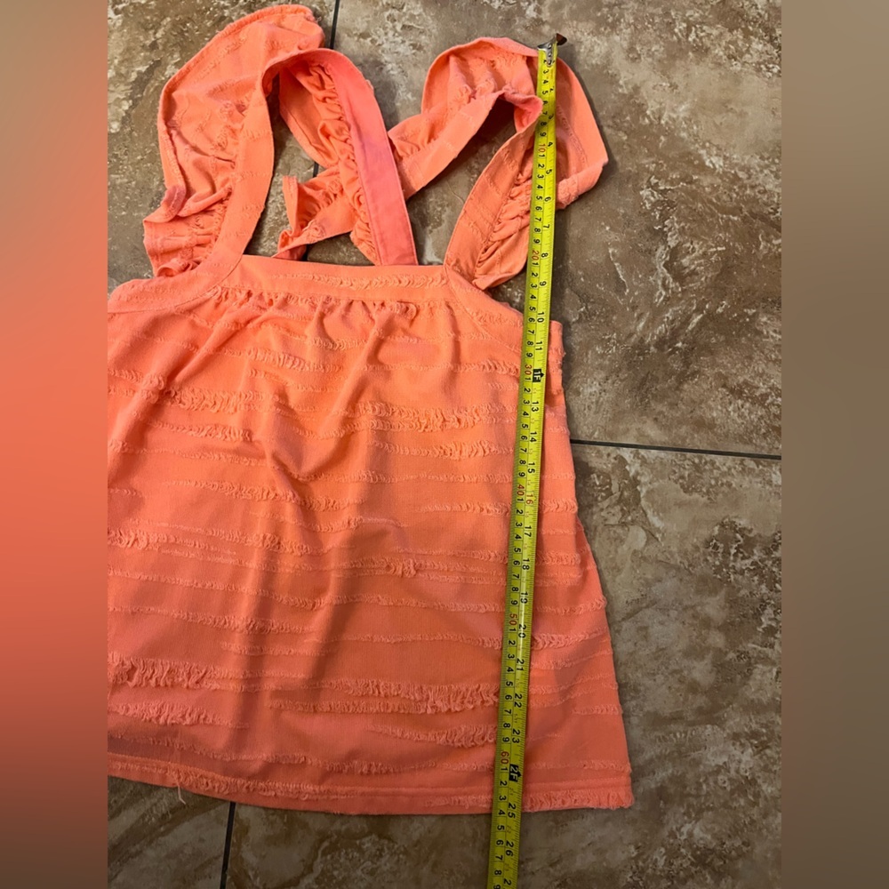 🆕BLACK TAPE RUFFLE STRAP TOP CORAL ROSE SIZE XS NWT - Picture 7 of 9
